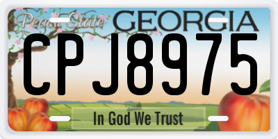 GA license plate CPJ8975