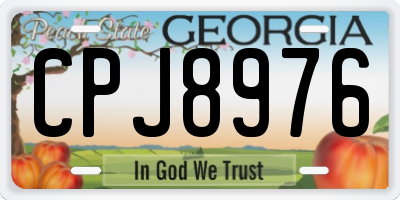 GA license plate CPJ8976