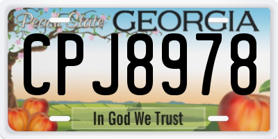 GA license plate CPJ8978