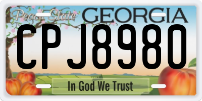 GA license plate CPJ8980
