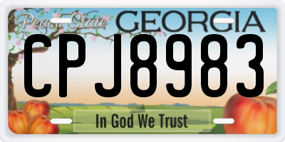 GA license plate CPJ8983
