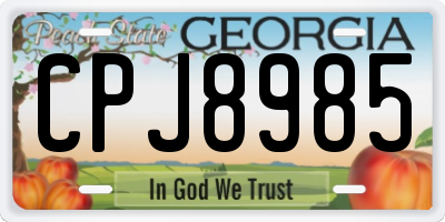 GA license plate CPJ8985
