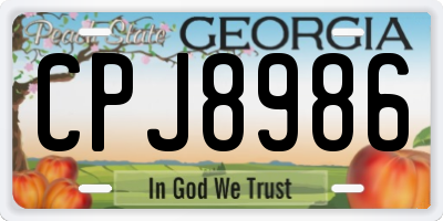 GA license plate CPJ8986