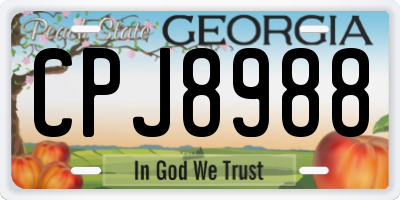 GA license plate CPJ8988