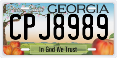 GA license plate CPJ8989