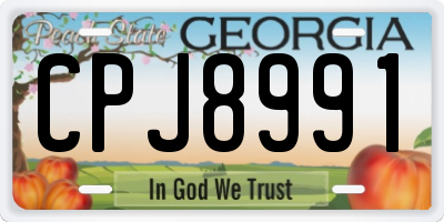 GA license plate CPJ8991