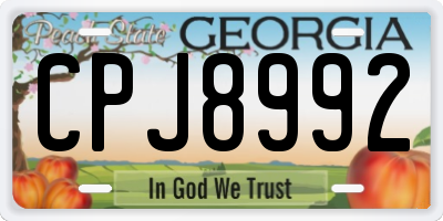 GA license plate CPJ8992