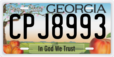 GA license plate CPJ8993