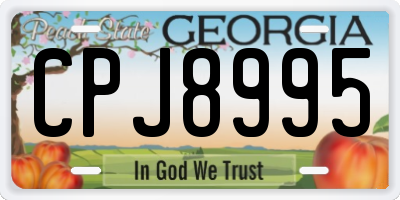 GA license plate CPJ8995