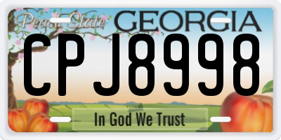 GA license plate CPJ8998