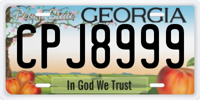 GA license plate CPJ8999