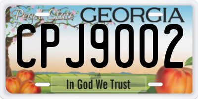 GA license plate CPJ9002