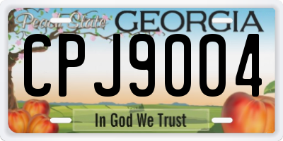 GA license plate CPJ9004