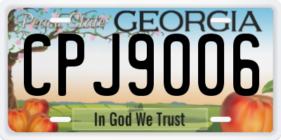GA license plate CPJ9006