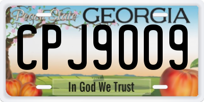 GA license plate CPJ9009
