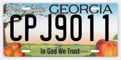 GA license plate CPJ9011