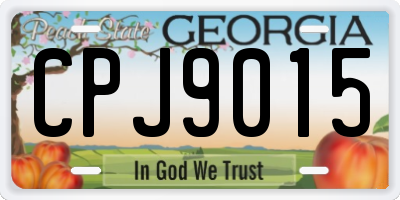 GA license plate CPJ9015