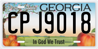 GA license plate CPJ9018