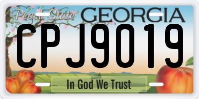 GA license plate CPJ9019