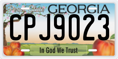 GA license plate CPJ9023