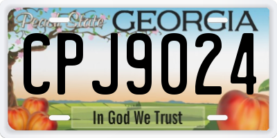 GA license plate CPJ9024