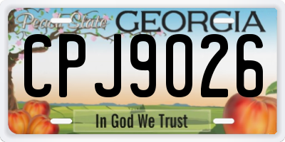GA license plate CPJ9026