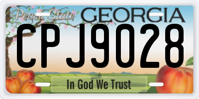 GA license plate CPJ9028