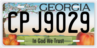 GA license plate CPJ9029
