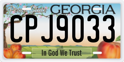 GA license plate CPJ9033