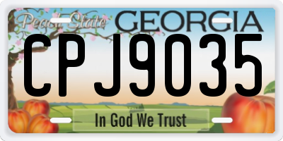 GA license plate CPJ9035