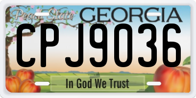 GA license plate CPJ9036