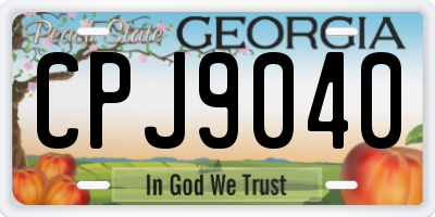 GA license plate CPJ9040