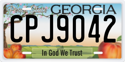 GA license plate CPJ9042