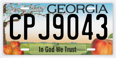 GA license plate CPJ9043