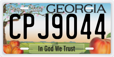 GA license plate CPJ9044