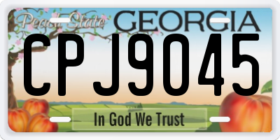 GA license plate CPJ9045