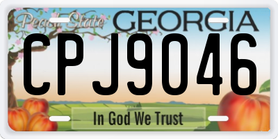 GA license plate CPJ9046