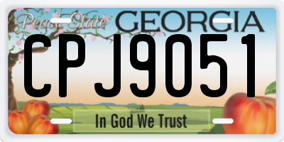 GA license plate CPJ9051