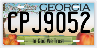 GA license plate CPJ9052