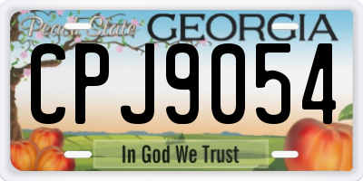 GA license plate CPJ9054
