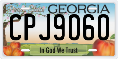 GA license plate CPJ9060