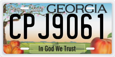 GA license plate CPJ9061