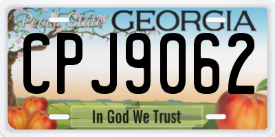 GA license plate CPJ9062