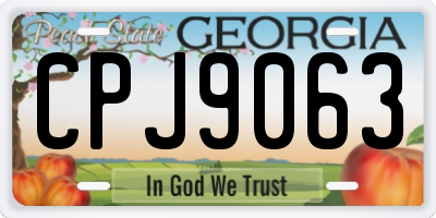 GA license plate CPJ9063