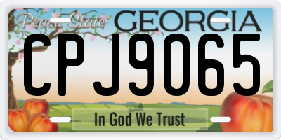 GA license plate CPJ9065