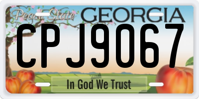 GA license plate CPJ9067