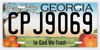GA license plate CPJ9069