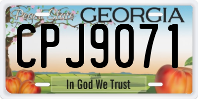 GA license plate CPJ9071