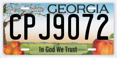 GA license plate CPJ9072