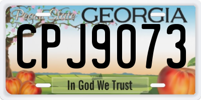 GA license plate CPJ9073